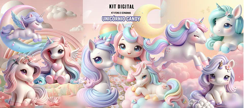 Unicórnio Candy- Kit Digital  
