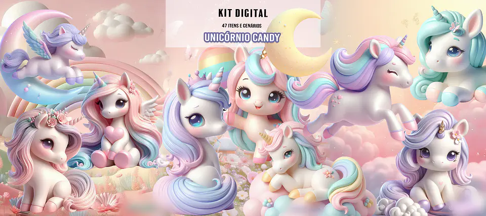 Unicórnio Candy- Kit Digital   1