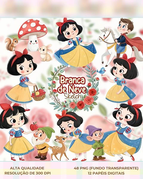 Branca de Neve Sketch- Kit Digital  
