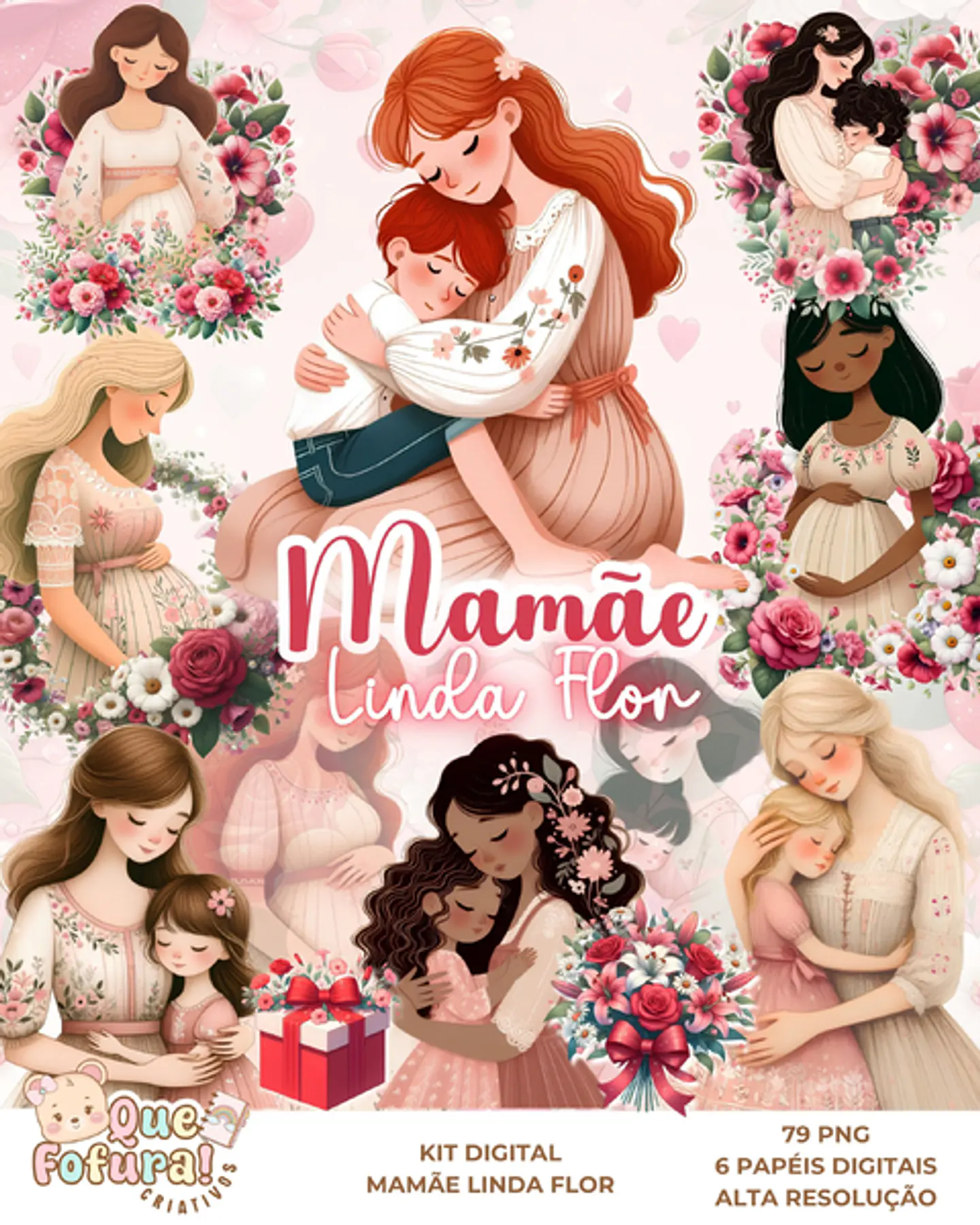 Mamãe Linda Flor- Kit Digital     1