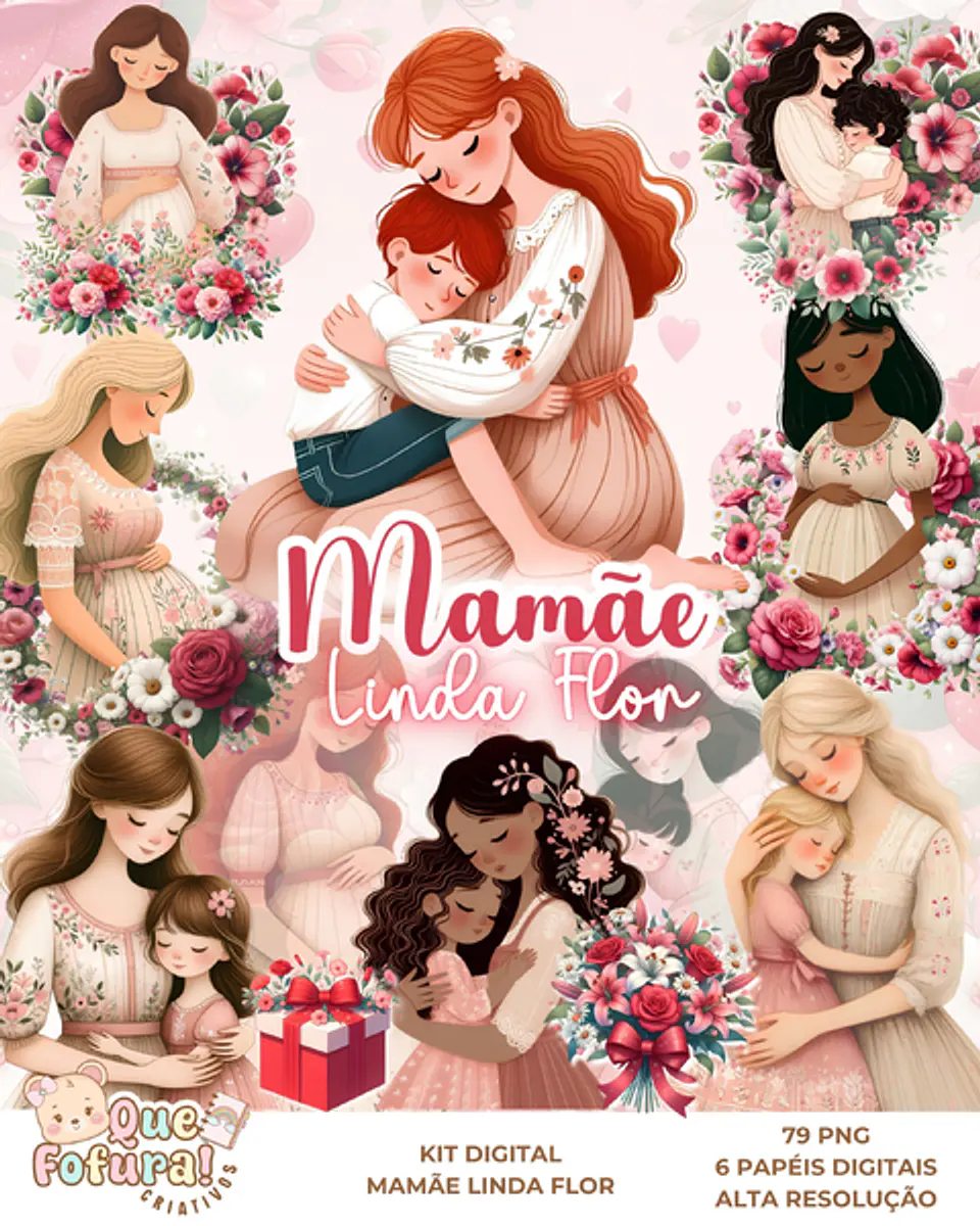 Mamãe Linda Flor- Kit Digital     1
