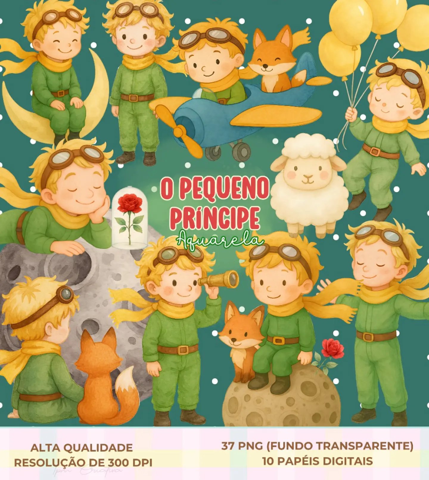 O Pequeno Príncipe - Aquarela- Kit Digital   1