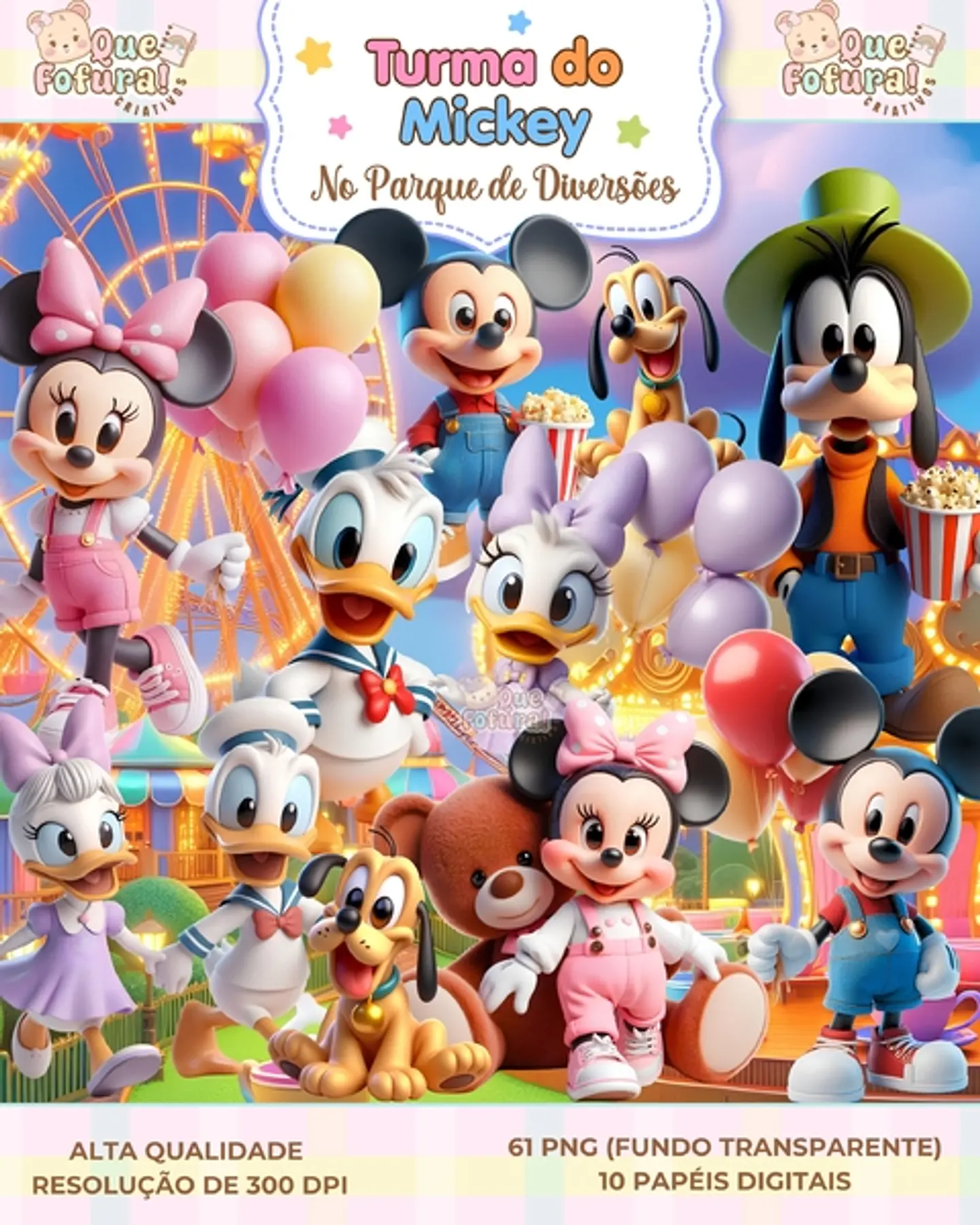Turma do Mickey no Parque de Diversões- Kit Digital   1