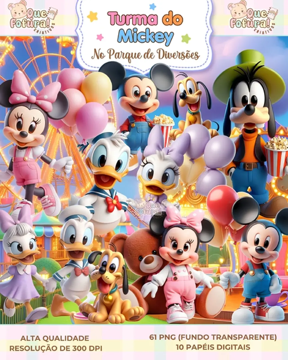 Turma do Mickey no Parque de Diversões- Kit Digital   1