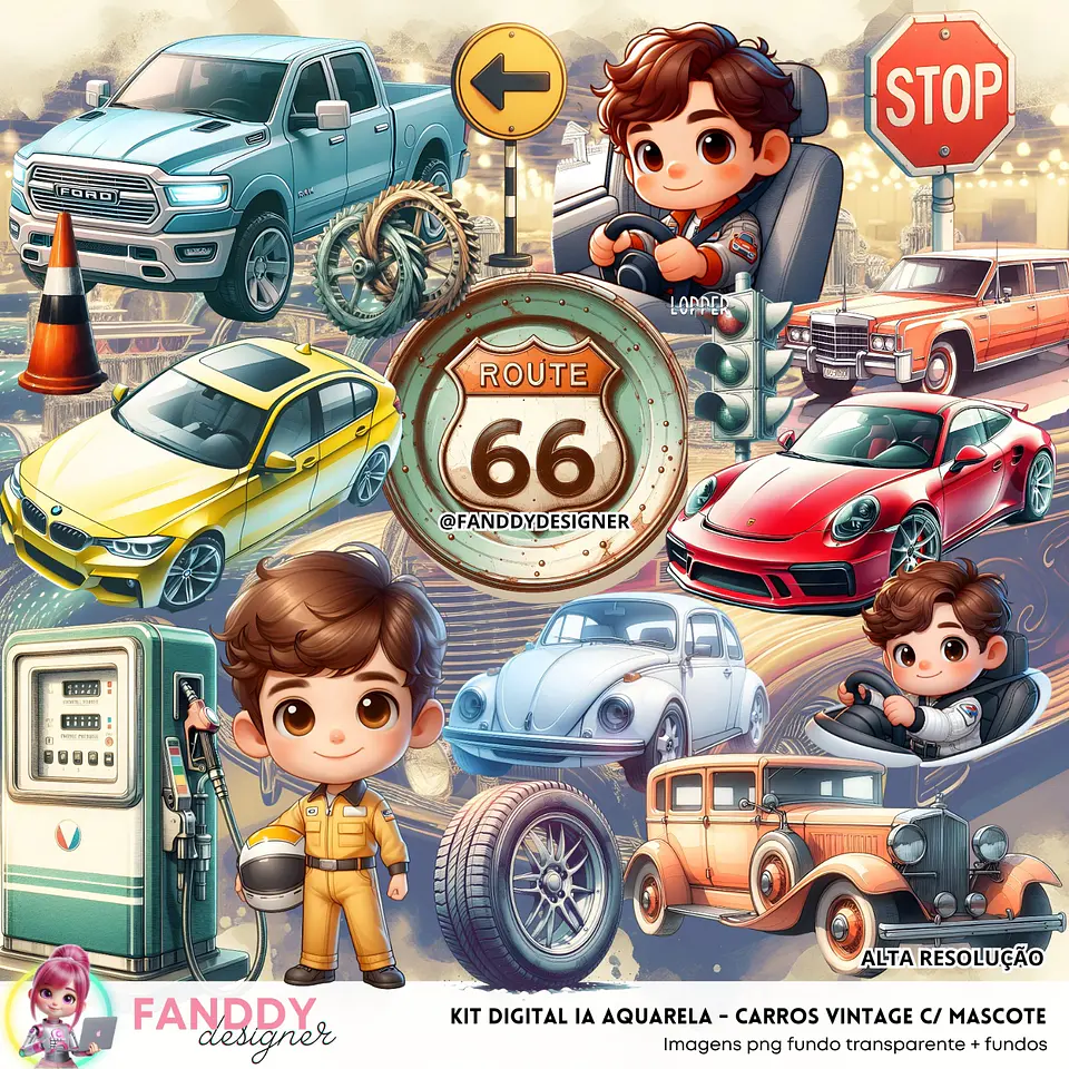 Carros Vintage- Kit Digital  1