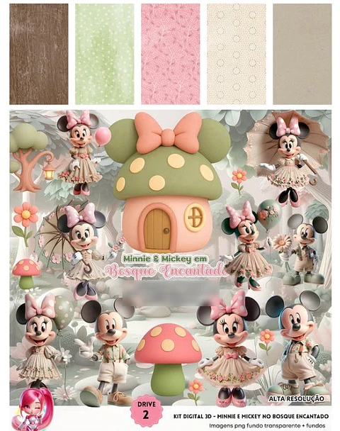 MINNIE E MICKEY NO BOSQUE ENCANTADO- Kit Digital 
