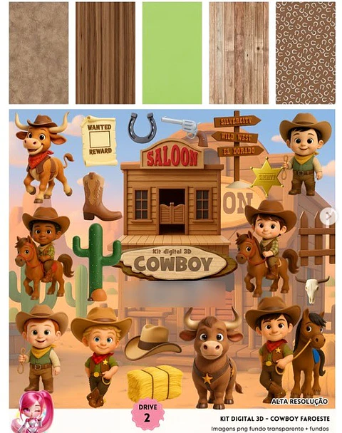 COWBOY FAROESTE 3D- Kit Digital   