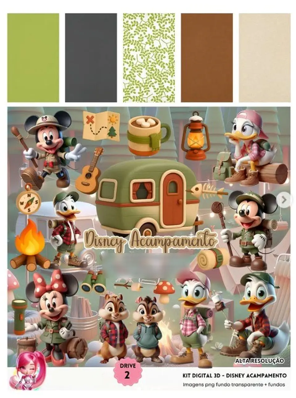 DISNEY ACAMPAMENTO 3D- Kit Digital  1
