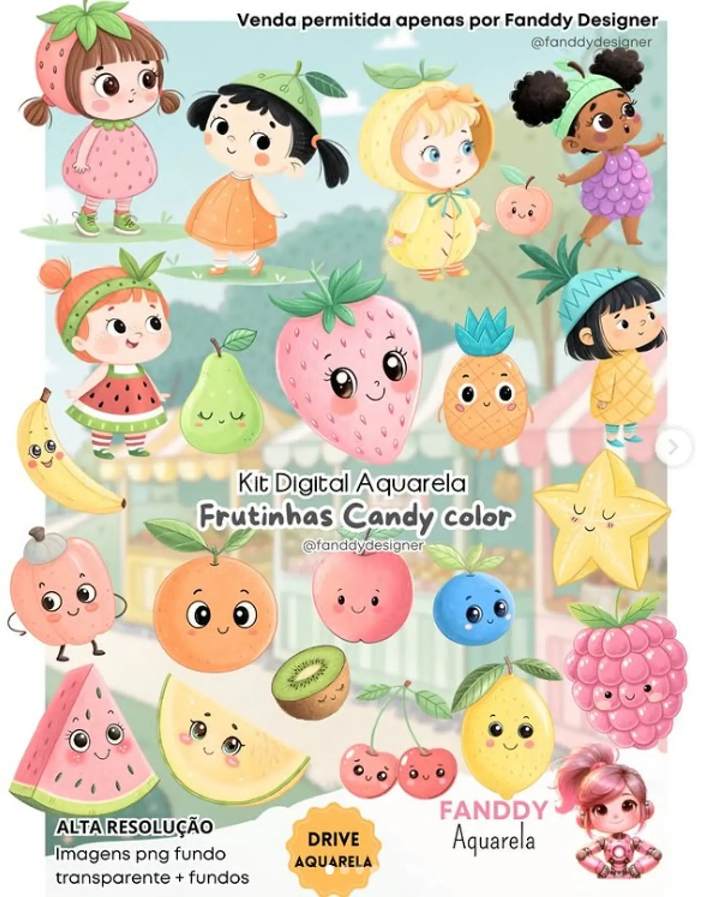 FRUTINHAS CANDY COLOR- Kit Digital   1