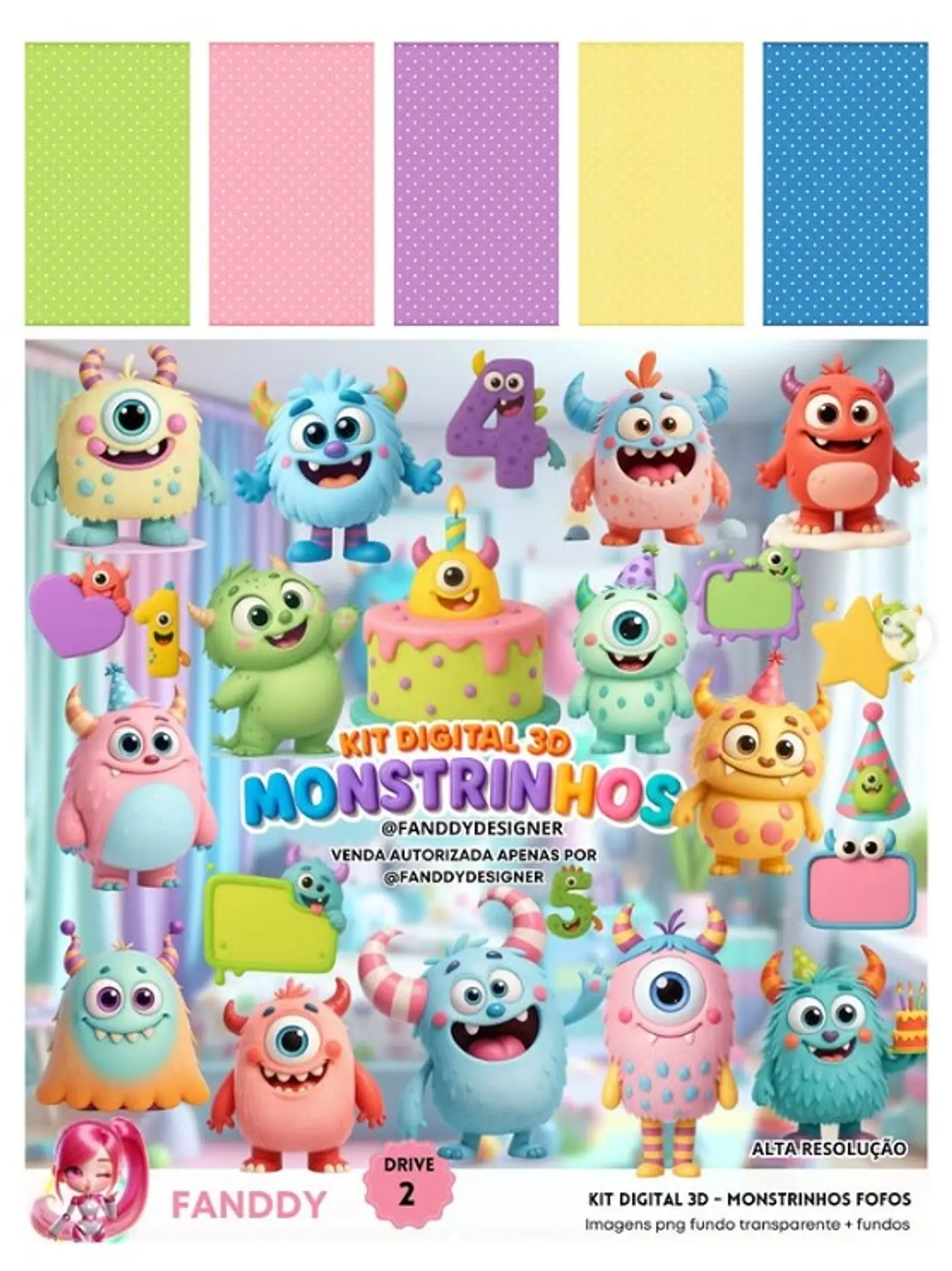 MONSTRINHOS FOFOS 3D- Kit Digital   1