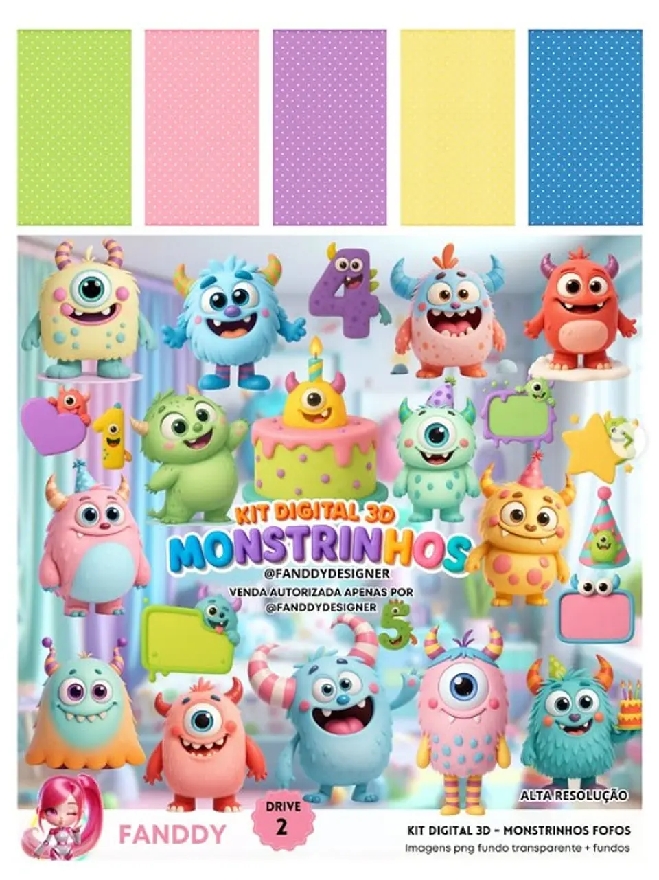 MONSTRINHOS FOFOS 3D- Kit Digital   1