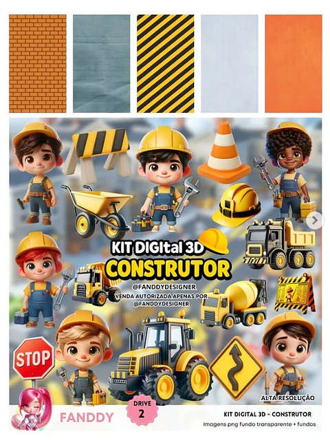 CONSTRUTOR COM MASCOTES 3D- Kit Digital   
