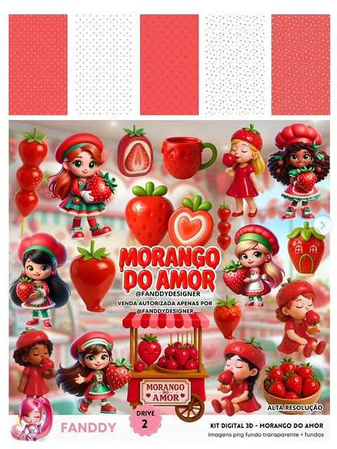 MORANGO DO AMOR 3D- Kit Digital  