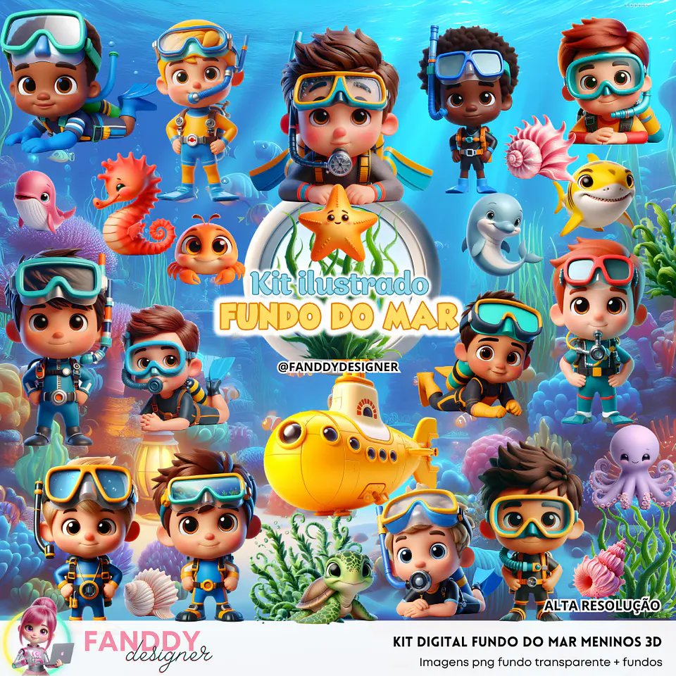 Fundo do Mar 3D- Kit Digital 1