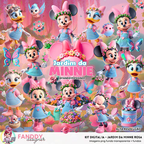 Jardim da Minnie Rosa- Kit Digital   