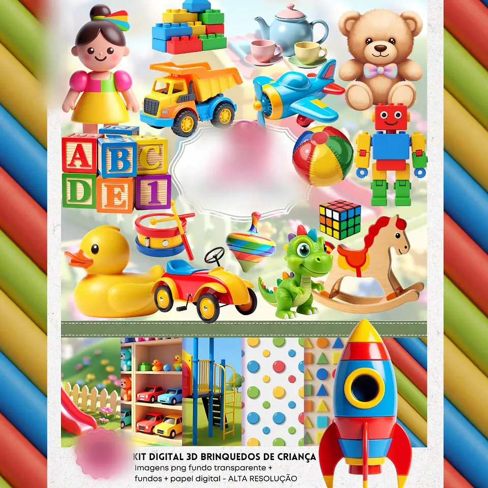 BRINQUEDOS DE CRIANÇA 3D- Kit Digital  1