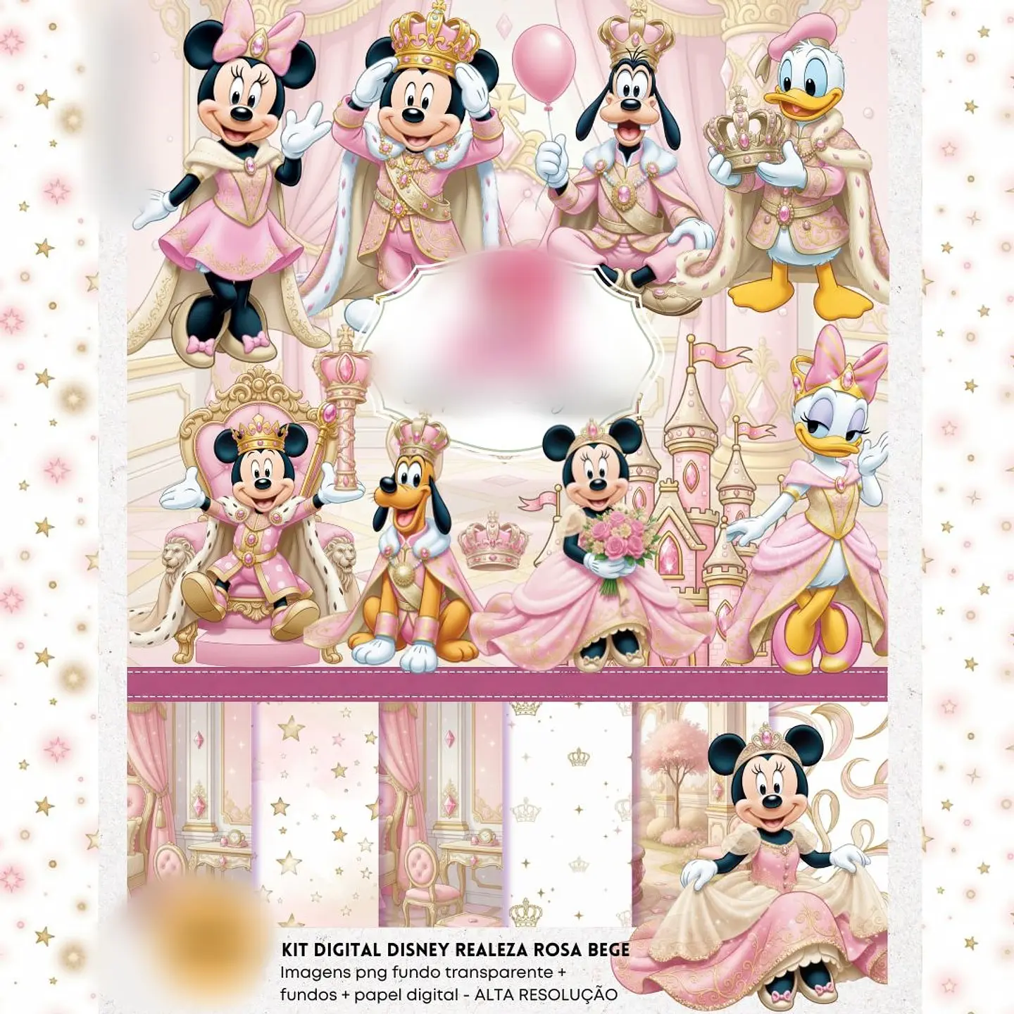 DISNEY REALEZA ROSA E DOURADO- Kit Digital  1