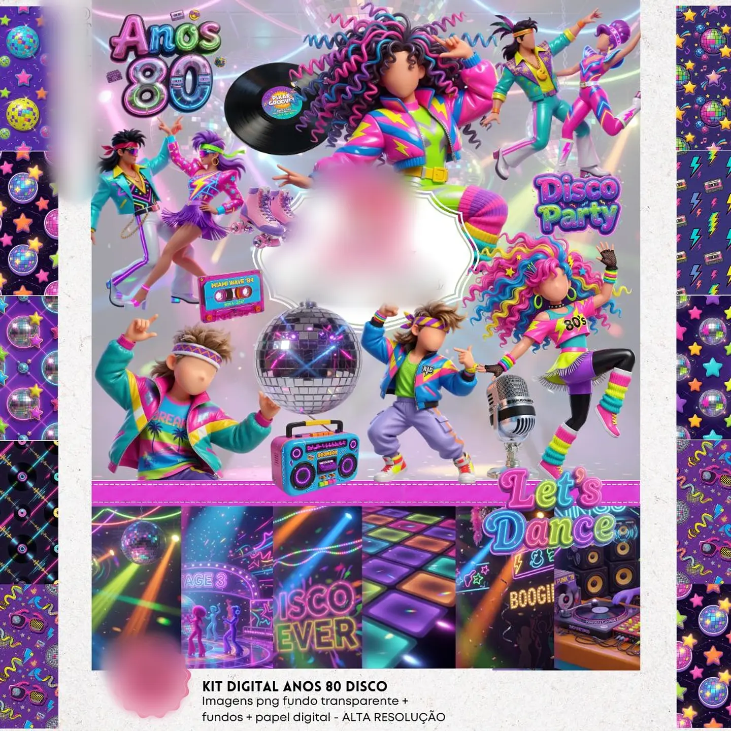 ANOS 80 DISCO 3D- Kit Digital   1