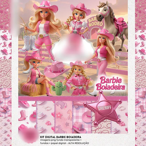 BARBIE BOIADEIRA 3D- Kit Digital 