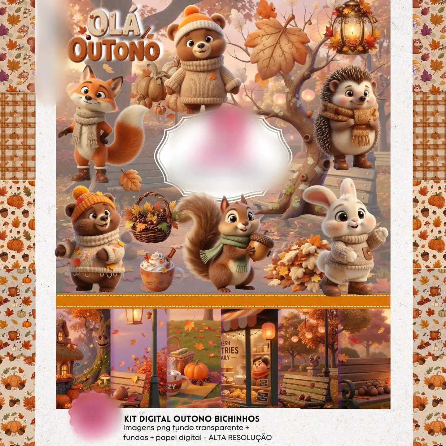 OUTONO 1 BICHINHOS 3D- Kit Digital  1