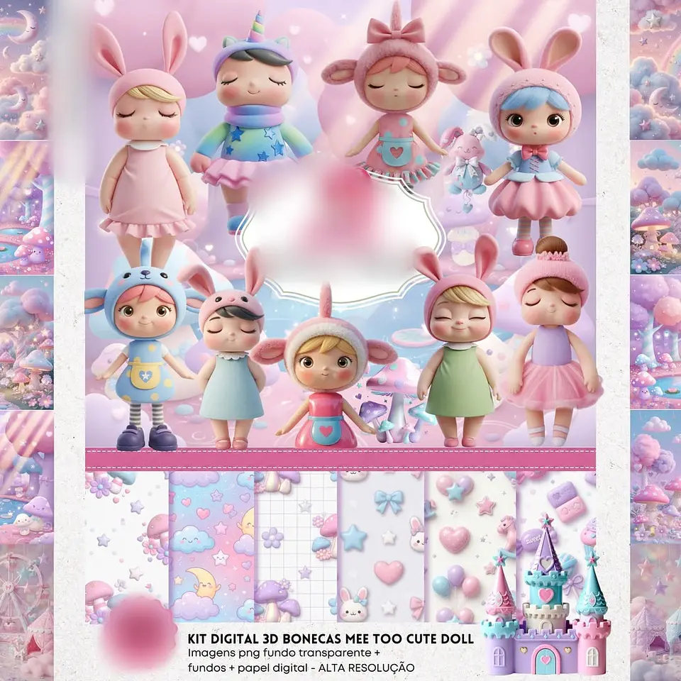 BONECA MEE TOO CUTE DOLL 3D- Kit Digital   1