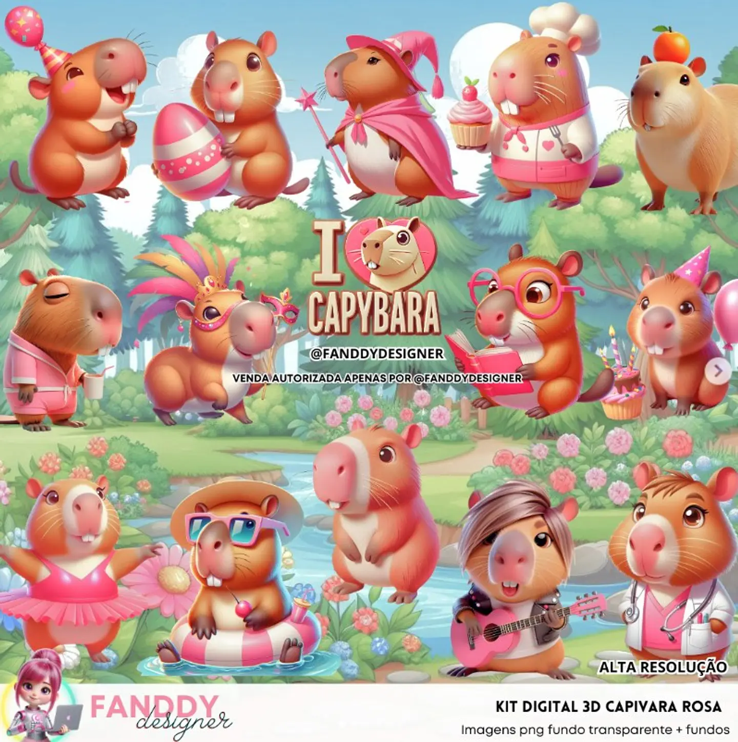 CAPIVARA ROSA- Kit Digital   1