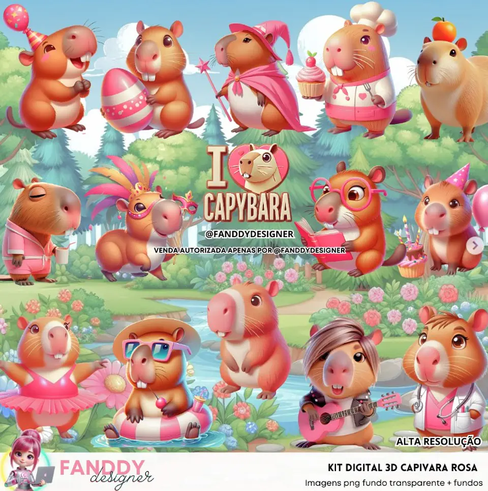 CAPIVARA ROSA- Kit Digital   1
