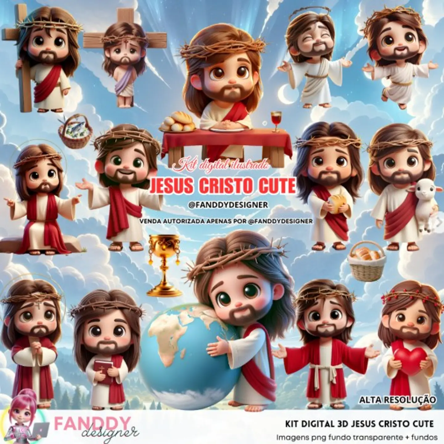  JESUS CRISTO CUTE 3D- Kit Digital  1