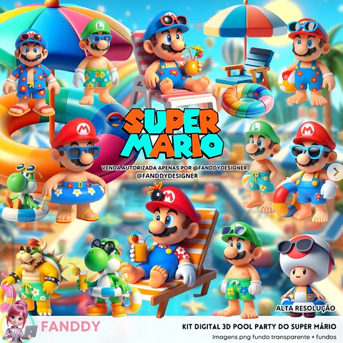 Super Mario Pool Party- Kit Digital    