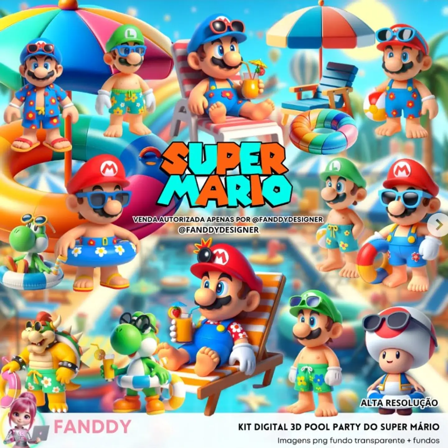 Super Mario Pool Party- Kit Digital     1