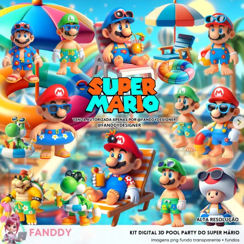 Super Mario Pool Party- Kit Digital     1