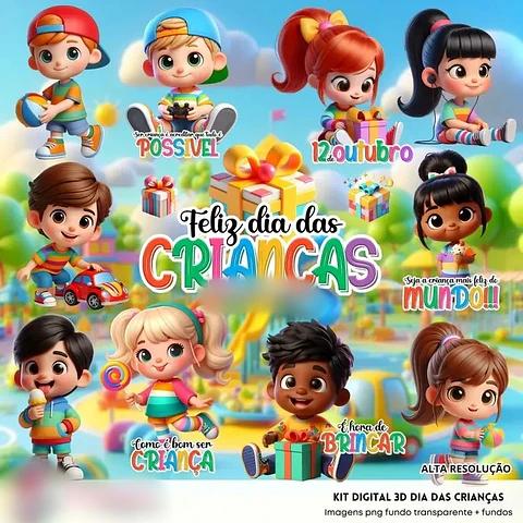  DIA DAS CRIANÇAS 3D- Kit Digital