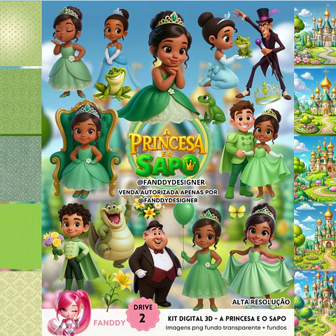 A PRINCESA E O SAPO 3D- Kit Digital  