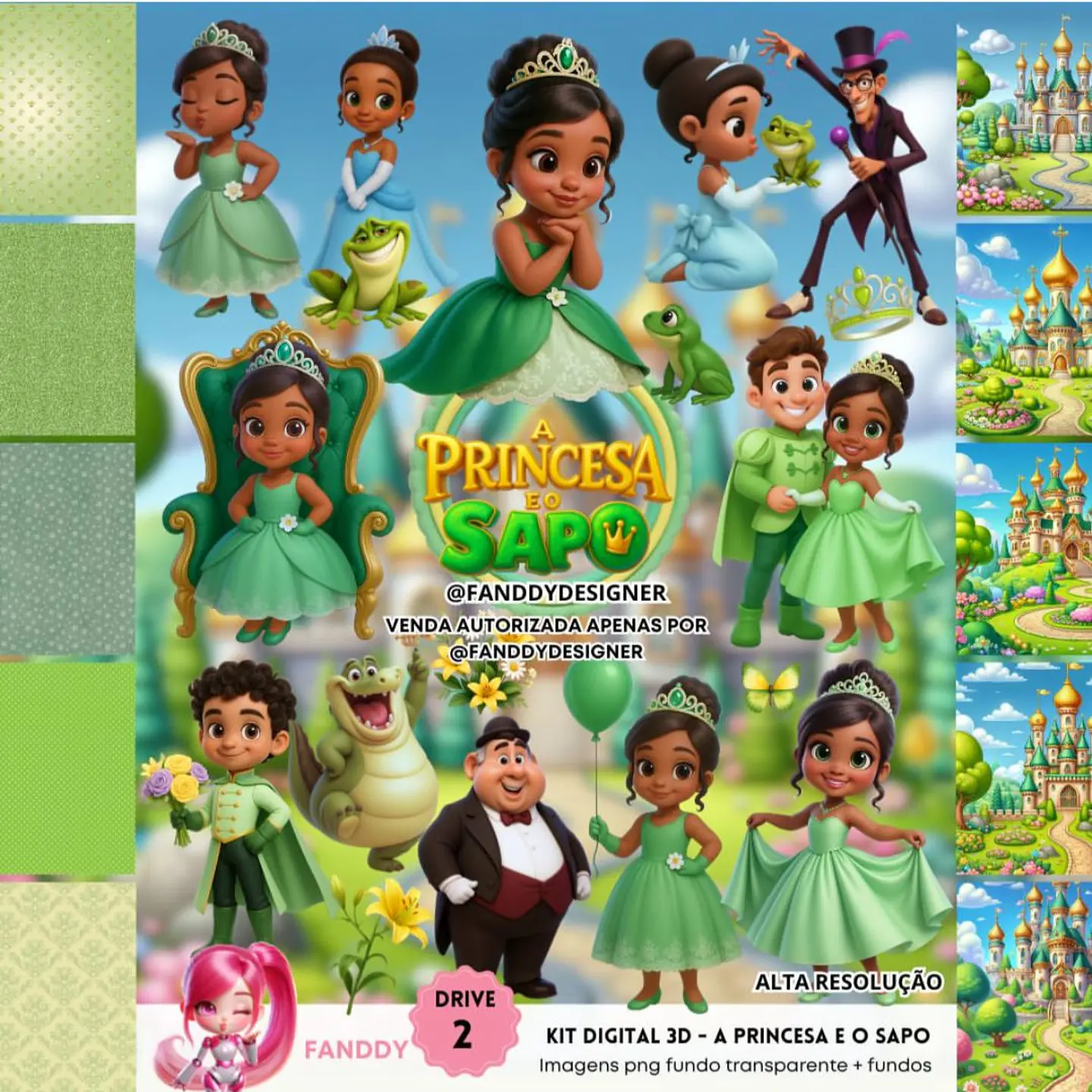 A PRINCESA E O SAPO 3D- Kit Digital   1