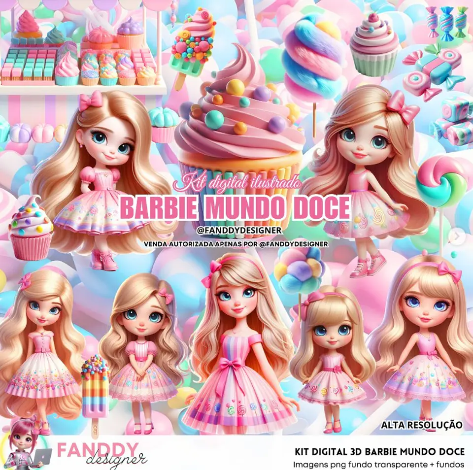 Barbie Mundo Doce- Kit Digital  1