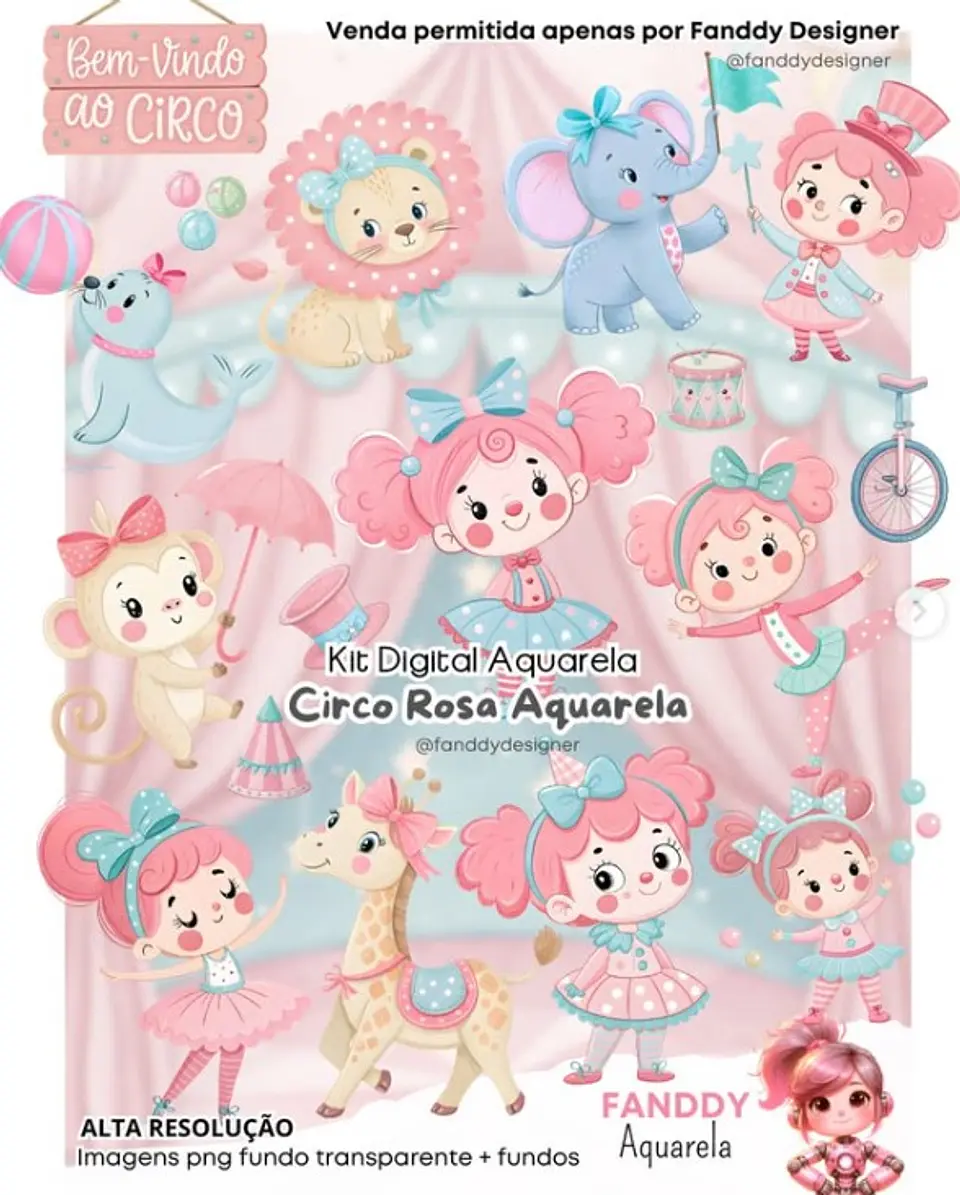 Circo Rosa- Kit Digital   1