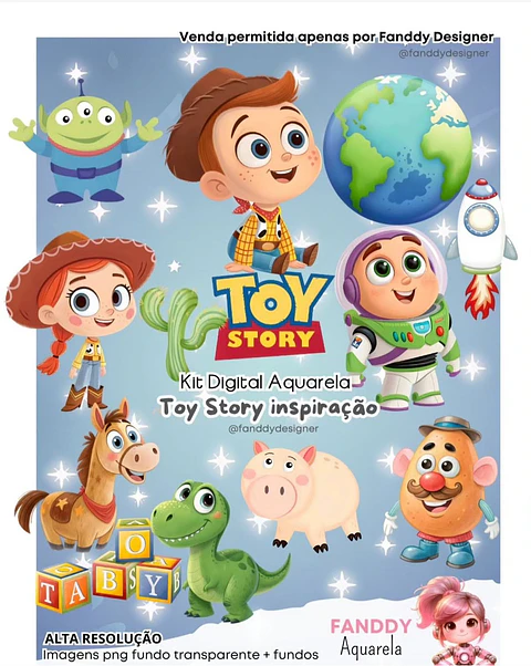 TOY STORY AQUARELA- Kit Digital  