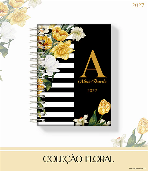 Coleção Floral Amarelo 2027 - Encadernação