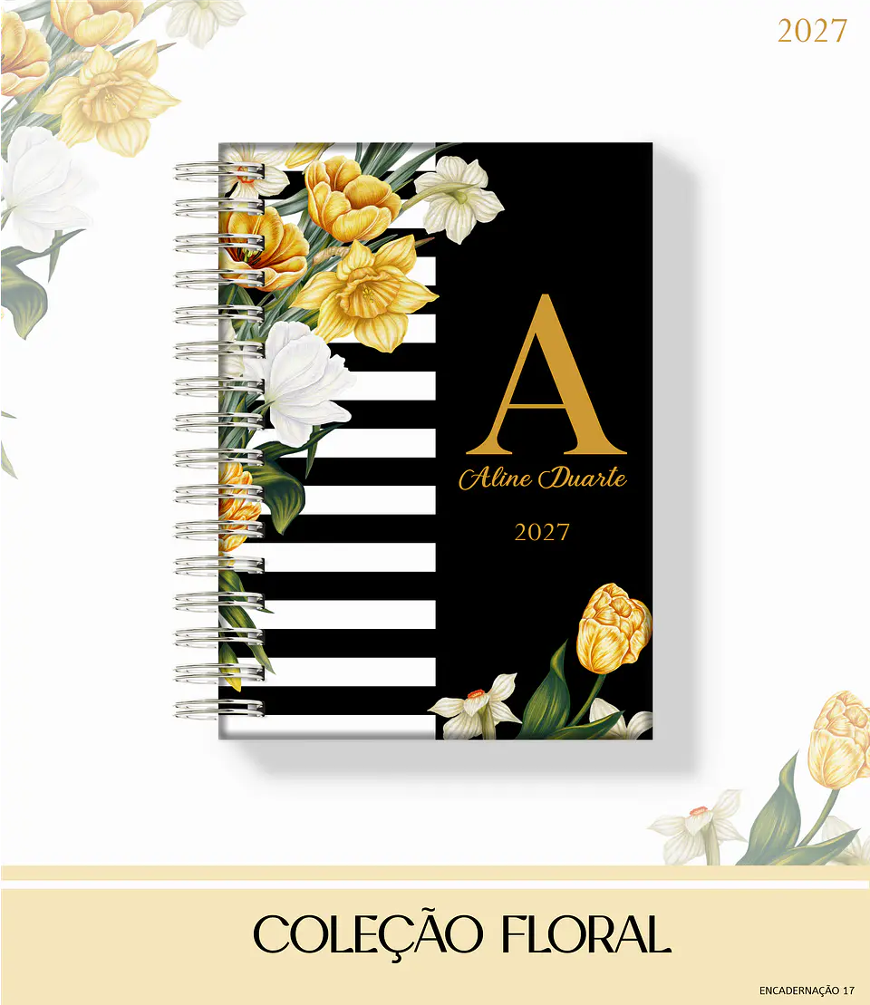 Coleção Floral Amarelo 2027 - Encadernação 1