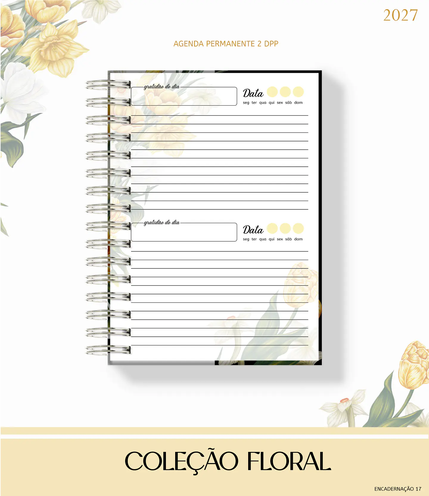 Coleção Floral Amarelo 2027 - Encadernação 6