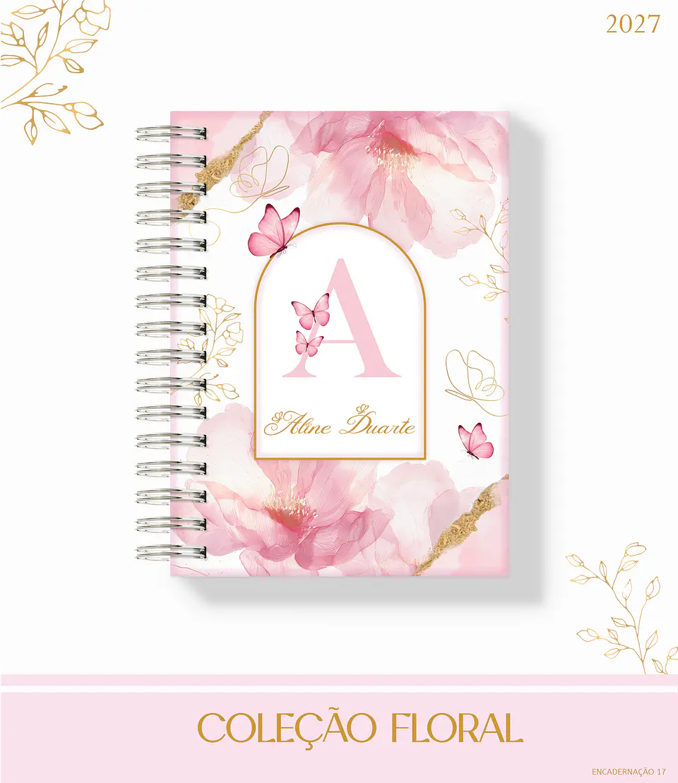 Coleção Floral Rosa 2027 - Encadernação 6