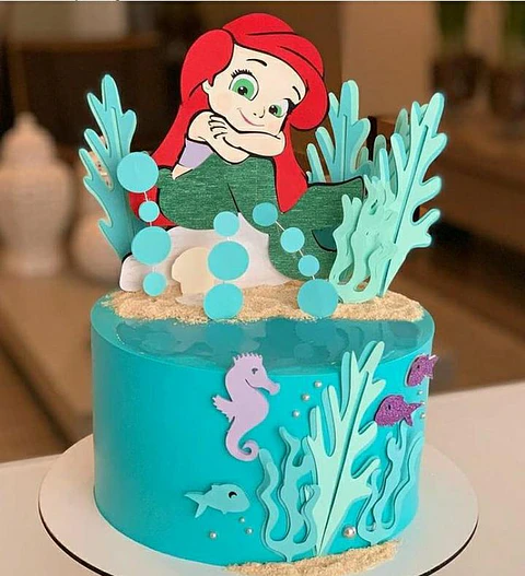 A Pequena Sereia Ariel- Topo de Bolo 