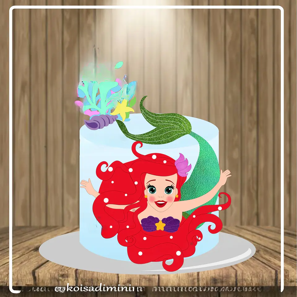 A Pequena Sereia Ariel- Topo de Bolo  1