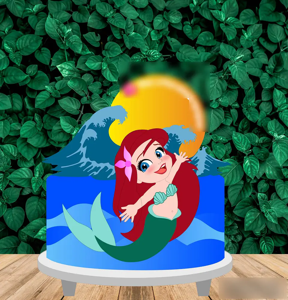 A Pequena Sereia Ariel- Topo de Bolo   1