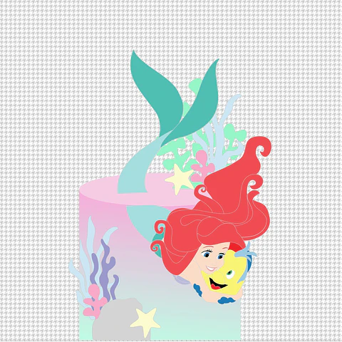 A Pequena Sereia Ariel- Topo de Bolo   