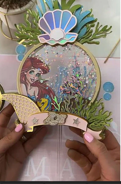A Pequena Sereia Ariel- Topo de Bolo 