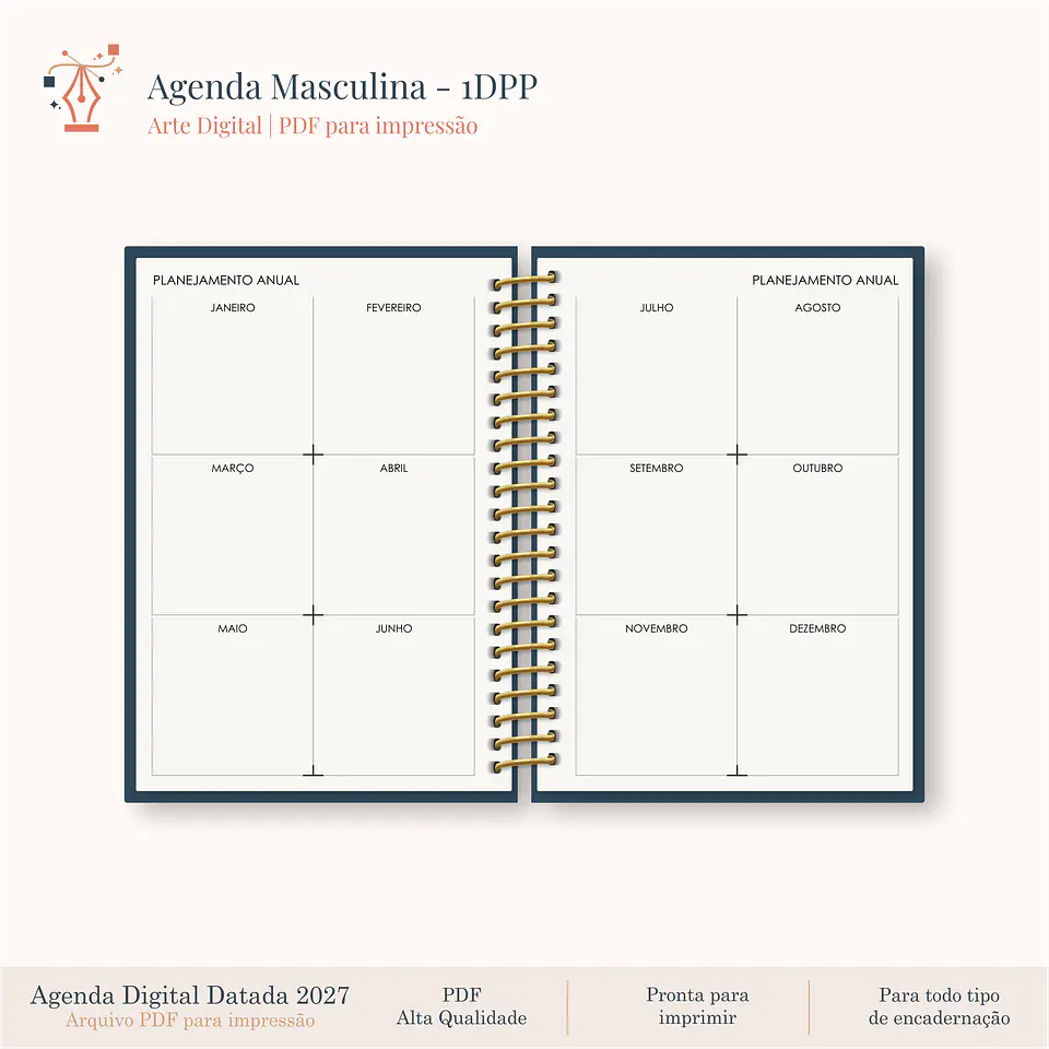 Agenda Masculina Vertical 2027 - 2DPP 3