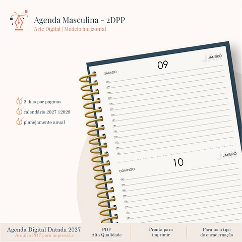 Agenda Masculina Horizontal 2027 - 2DPP