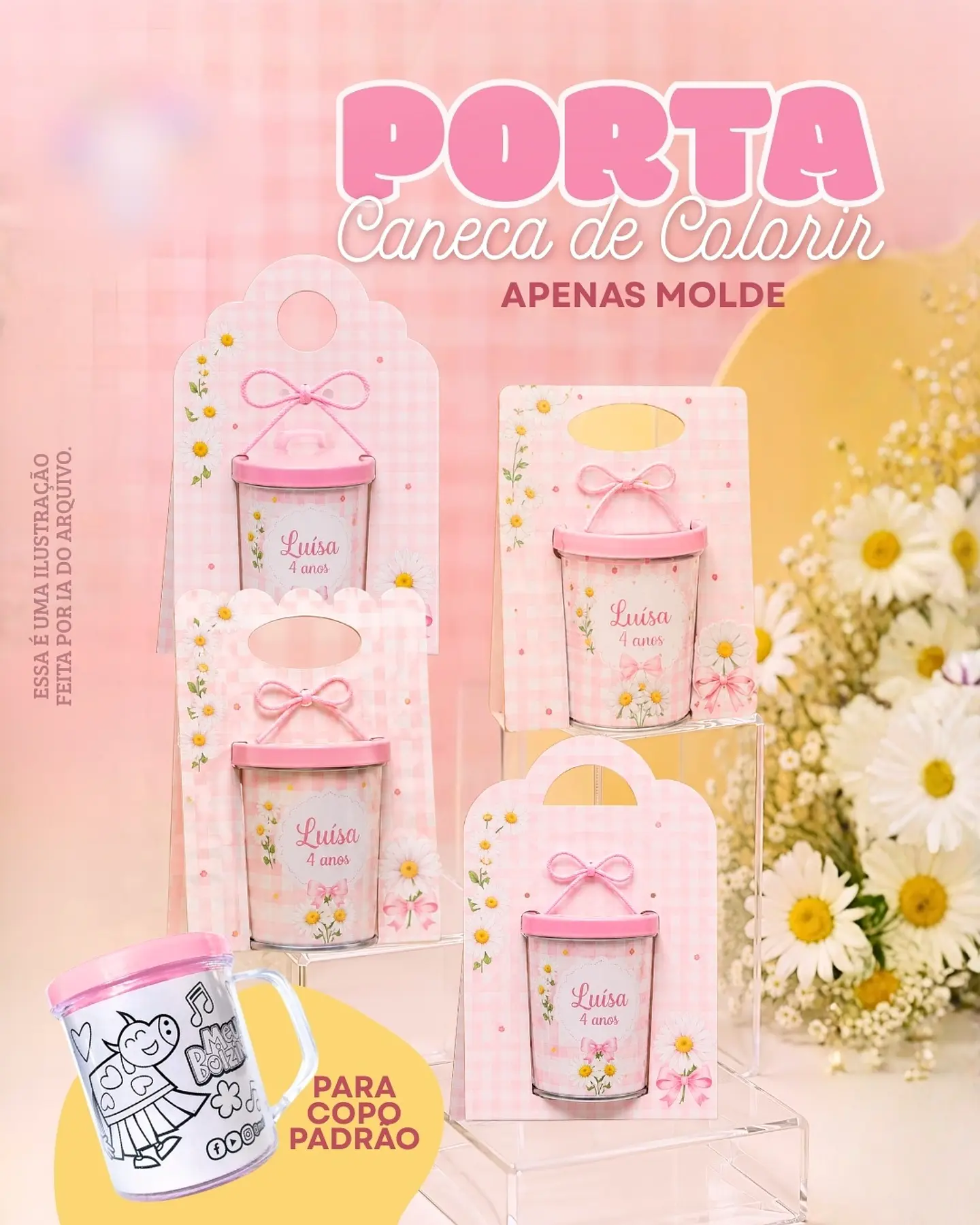 Porta Caneca de Colorir - Arquivo de Corte 1