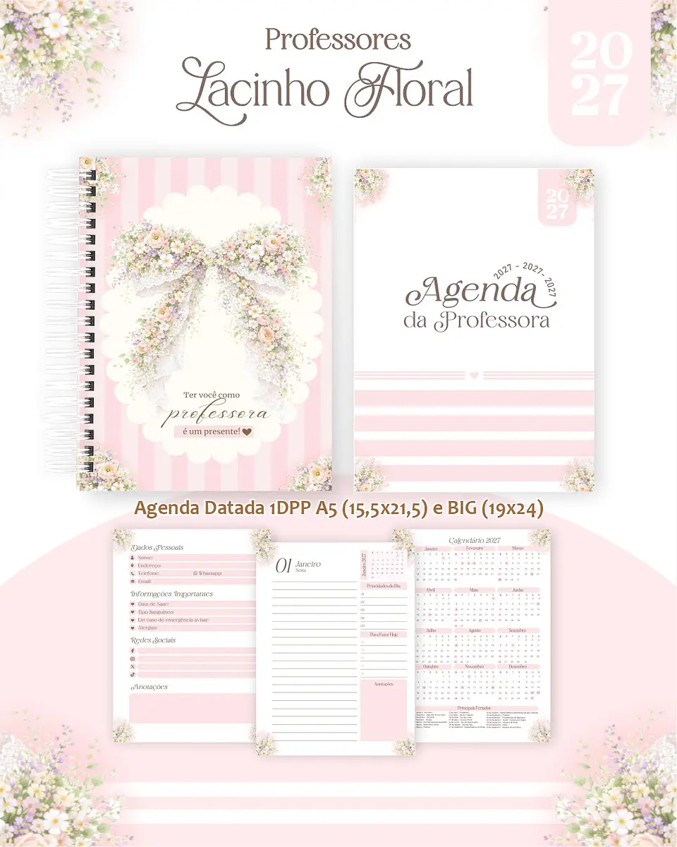 Lacinho Floral - Professores 2027 2